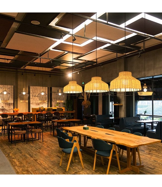 Lámpara de Techo Colgante de Bambú Industial - Trinity D.40xA28cm