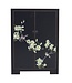 PREORDER WEEK 19 Chinesischer Schrank Schwarz Blüten Handbemalt B80xT35xH99cm
