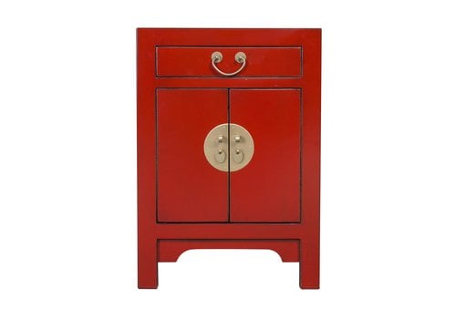 Fine Asianliving Chinese Bedside Table Red - Lucky Red W42xD35xH60CM