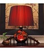Lampe de Table en Porcelaine Chinoise Noire avec Fleurs Rouges Petit L43xP43xH62cm