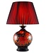 Lampe de Table en Porcelaine Chinoise Noire avec Fleurs Rouges Petit L43xP43xH62cm