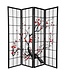 Fine Asianliving Biombo Japonés Shoji A180xA180cm 4 Paneles Papel de Arroz Negro - Flores de Cerezo Separador