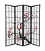 Fine Asianliving Paravento Giapponese L180xA180cm Shoji Nero - Fiori di Ciliegio Separe Divisori