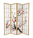Japanese Room Divider 4 Panels W180xH180cm Privacy Screen Shoji Rice-paper Naturel - Sakura Cherry Blossom