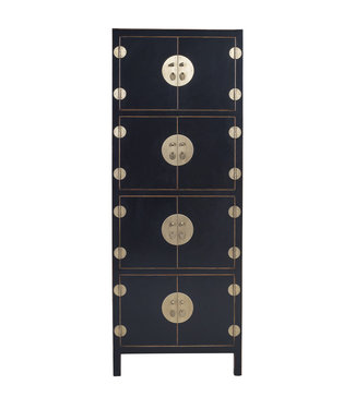 Fine Asianliving Armadio Cinese Onice Nero L67xP45xA180cm - Orientique Collection