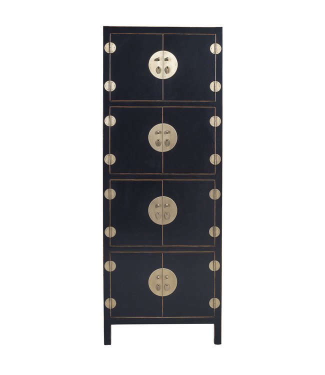 Armoire Chinoise Onyx Noir L67xP45xH180cm - Orientique Collection