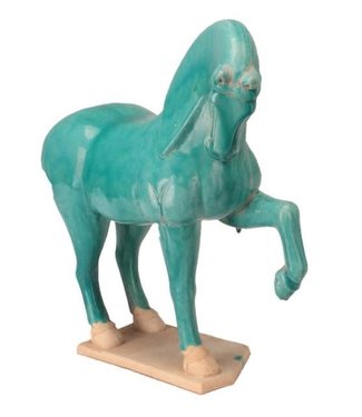 Fine Asianliving Porcellana Cavallo Blu Cinese L44xP14xA42cm