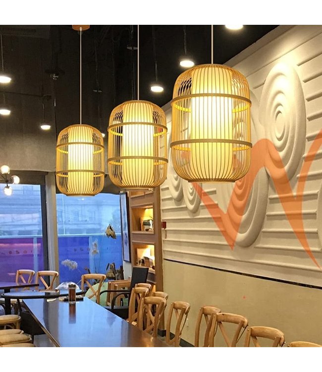 Bamboo Lampshade Pendant Light Handmade - Dior D35xH50cm
