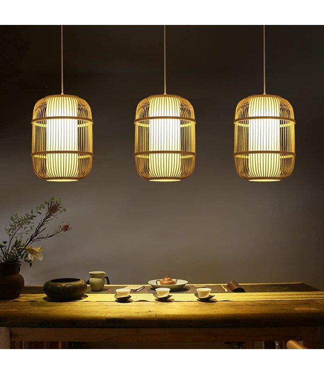 Bamboo Lampshade Pendant Light Handmade - Dior D35xH50cm