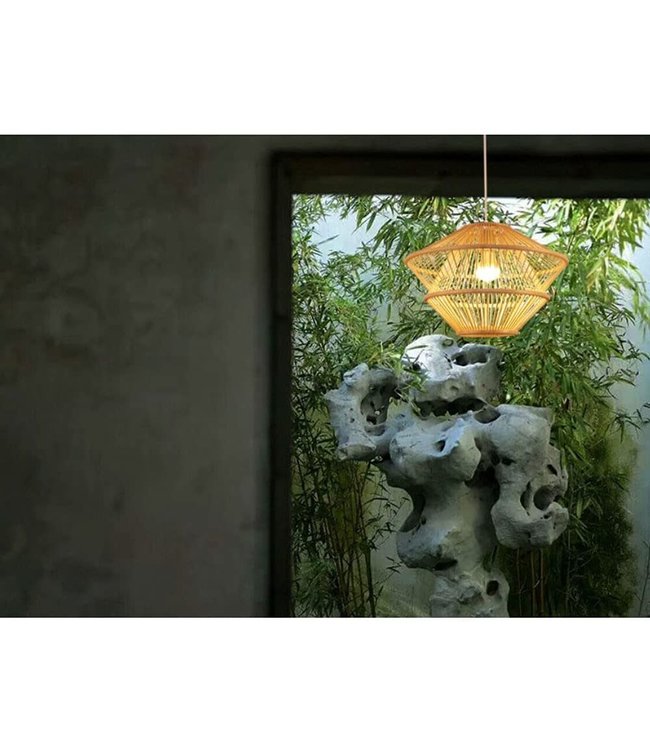 Bamboo Lampshade Pendant Light Handmade - Oceana D46xH31cm