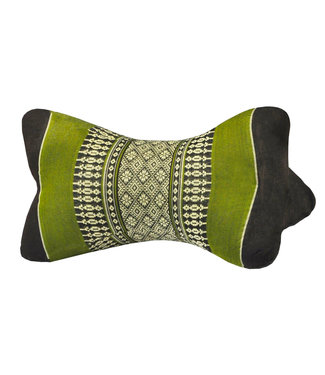 Fine Asianliving Cuscino per il collo Meditazione Tailandese Verde Kapok 18x32cm