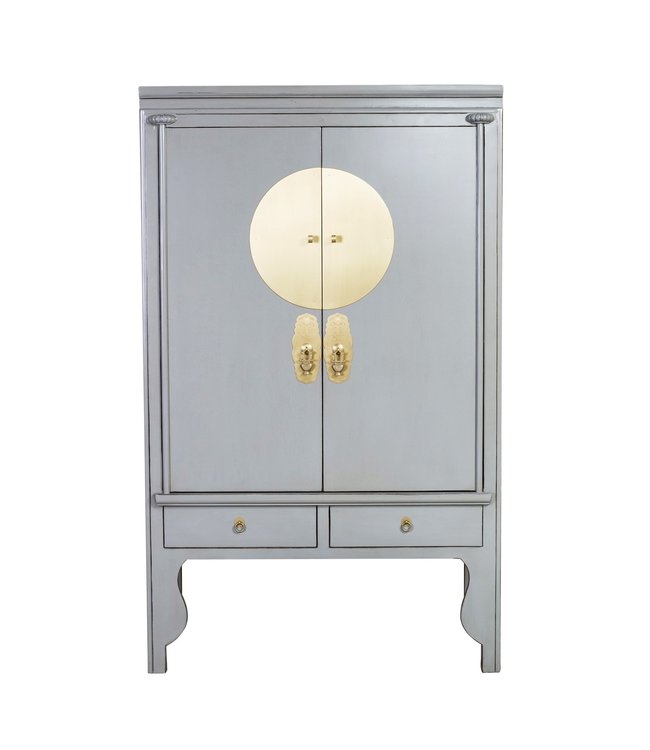 Chinese Wedding Cabinet Pastel Grey - Orientique Collection W100xD55xH175cm