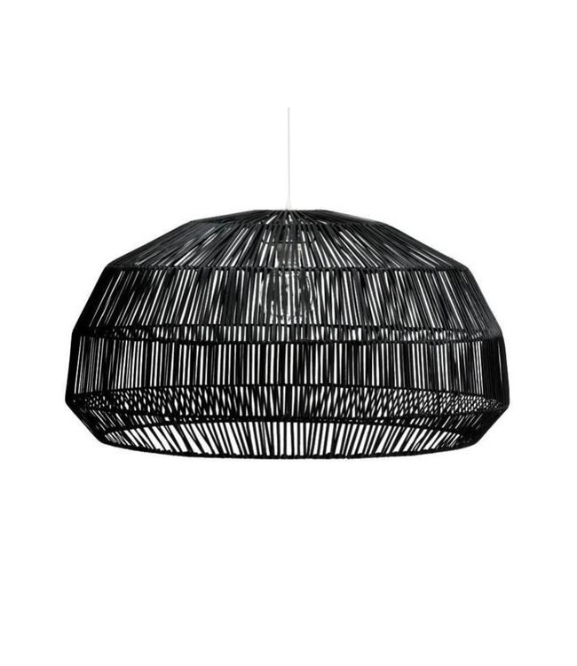 Lampe à Suspension en Bambou Noir - Aaron D43xH25cm