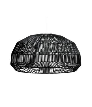 Fine Asianliving Lampada a Sospensione in Bambù Nera - Andy P53xH30cm