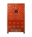 Antieke Chinese Bruidskast Rood Goud Handgeschilderd B107xD50xH186cm