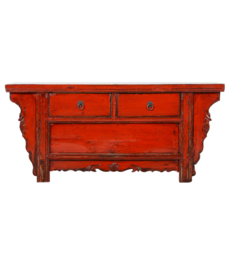 Fine Asianliving Antique Chinese Cabinet Red Glossy W105xD41xH45cm