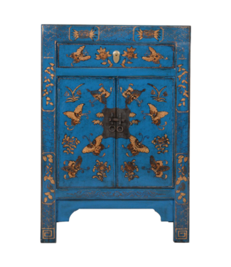 Fine Asianliving Chinese Cabinet Blue Handpainted Butterflies W58xD37xH85cm