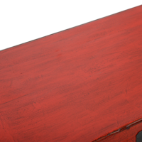 Antike Chinesische Truhe Rot Glänzend B92xT53xH41cm