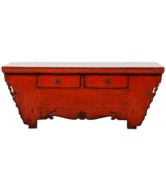 Fine Asianliving Antique Chinese TV Cabinet Red Glossy W107xD44xH42cm