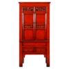 Fine Asianliving Armoire Chinois Antique Rouge Brillant Sculpté à la Main L84xP45xH181cm