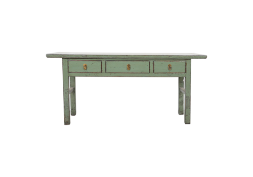 Fine Asianliving Antieke Chinese Sidetable Mint Grijs Glossy B181xD45xH83cm