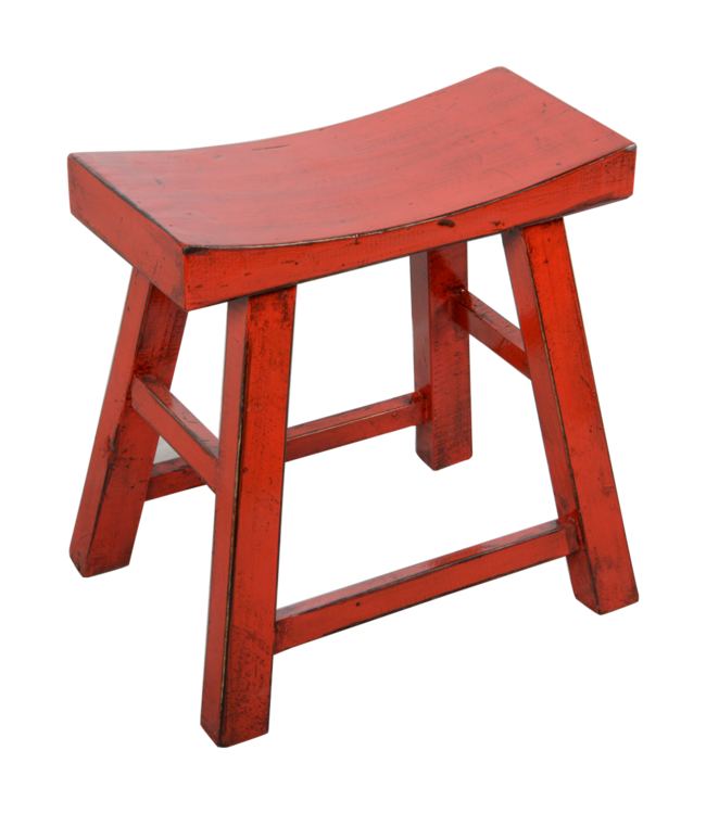 Chinese Stool Red High Gloss W46xD22xH47cm