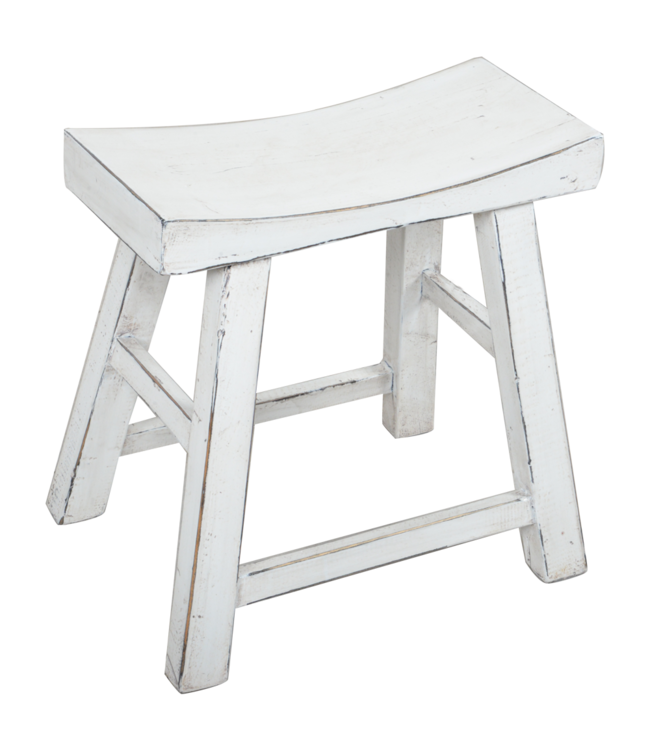 Chinese Stool White High Gloss W46xD22xH47cm