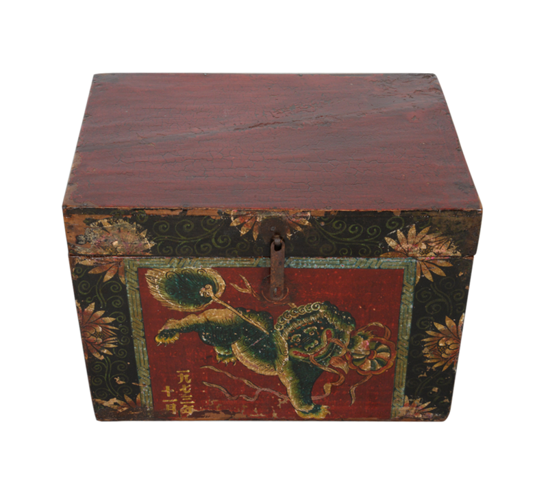 Antique Chinese Box Handpainted Chinese Myth