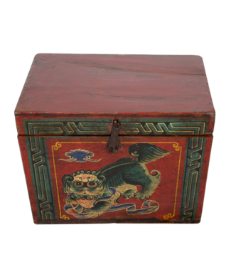 Fine Asianliving Antique Chinese Box Handpainted Chinese Myth