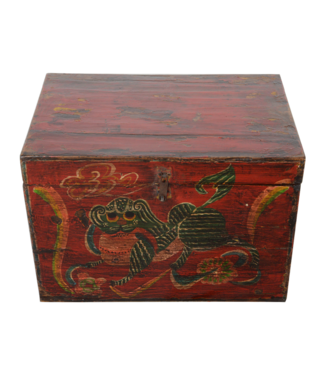 Fine Asianliving Antike Chinesische Kiste Handgemalt Chinesische Mythologie