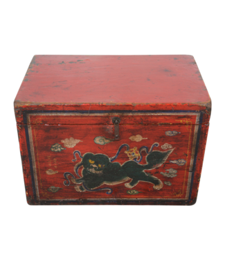 Fine Asianliving Antike Chinesische Kiste Handgemalt Chinesische Mythologie