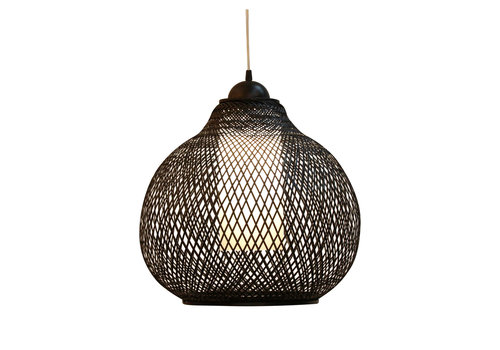 Fine Asianliving Bamboo Hanging Lamp Black Robinson D41xH35cm