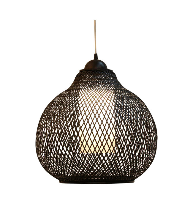 Lampe á Suspension Bambou Noir Robinson D41xH35cm