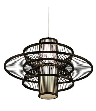 Fine Asianliving Pendelleuchte Hängelampe Bambus Handgefertigt - Nicholas B60xT60xH56cm