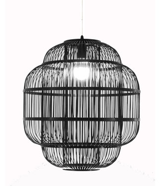Fine Asianliving Suspension en Bambou Noir Fait Main - Ethan D50xH60cm