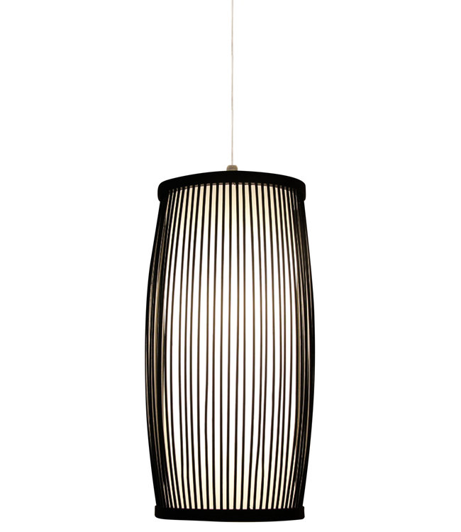 Lampe á Suspension Bambou Noir Elliot D18xH33cm