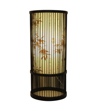 Fine Asianliving Bamboe Tafellamp Zwart Elijah D18xH42cm