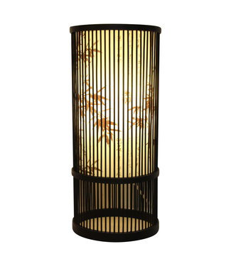 Fine Asianliving Lampada da Tavolo in Bambù Black Elijah D18xH42cm