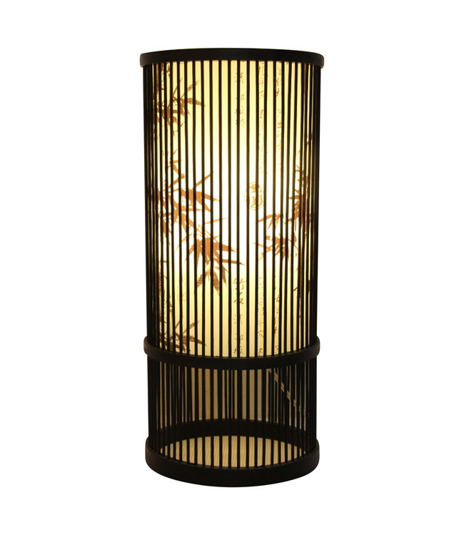 Lámpara de Mesa de Bambú Negro Elijah D18xH42cm