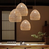 Bamboo Webbing Pendant Light Handmade - Evelyn D24xH52cm