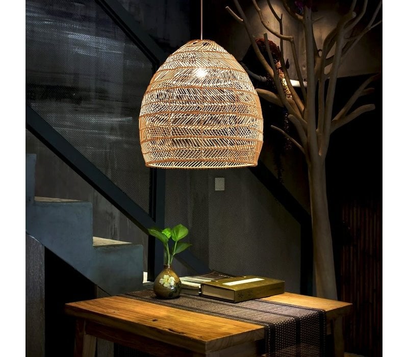 Bamboo Webbing Pendant Light Handmade - Evelyn D24xH52cm