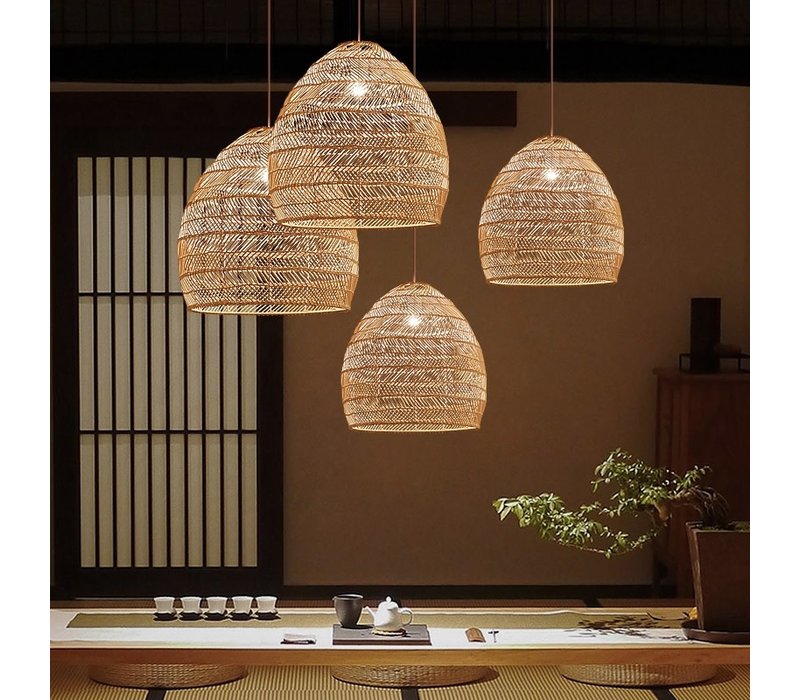 Lámpara Colgante de Tela de Bambú Eve D29xH42cm