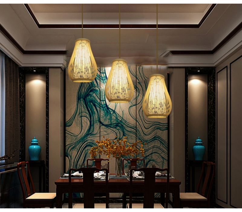 Fine Asianliving Deckenleuchte Bambus Lampe Handgefertigt - "Chloe