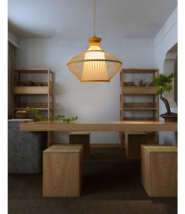 Bamboo Lampshade Pendant Light Handmade - Ophelia D46xH40cm