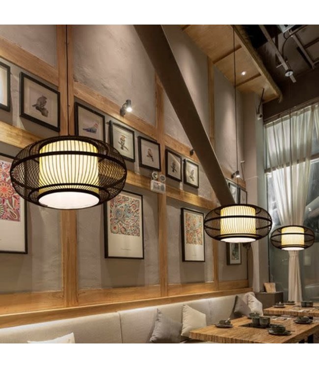 Bamboe Hanglamp Handgemaakt Zwart - Jake