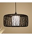 Bamboo Lampshade Pendant Light Black Handmade - Noah D50xH30cm