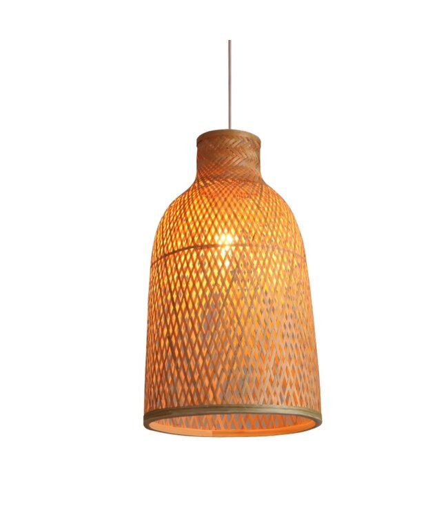 Lampada a Sospensione in Bambù Fatta a Mano - Paisley D30xH55cm
