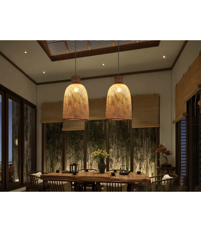 Bamboe Webbing Hanglamp Paisley D30xH55cm