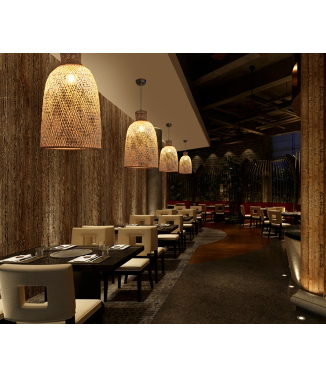 Bamboe Webbing Hanglamp Paisley D30xH55cm