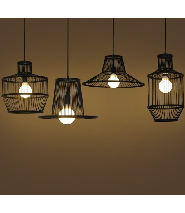 Suspension en Bambou Noir Fait Main - Miller D50xH22cm